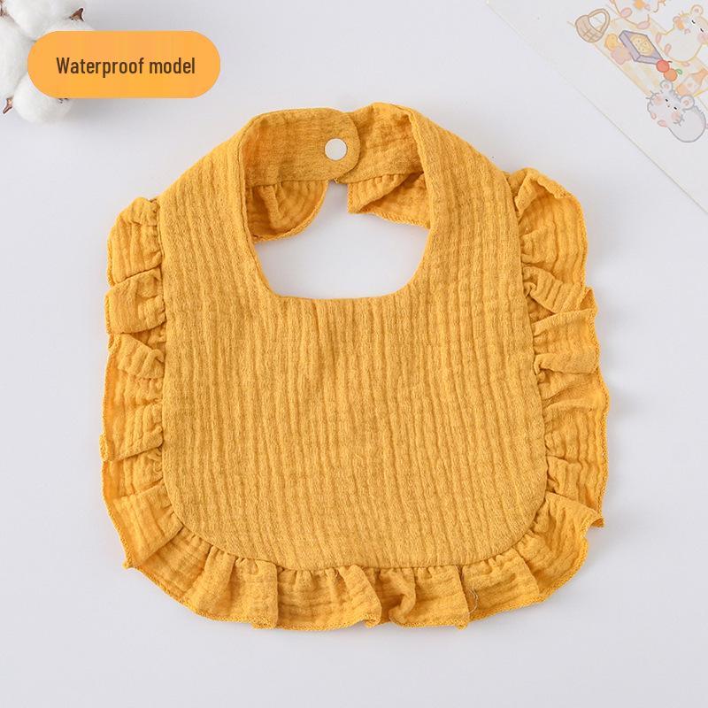 Ruffle Lace Waterproof Cotton Baby Bib (Seven-Layer Gauze)
