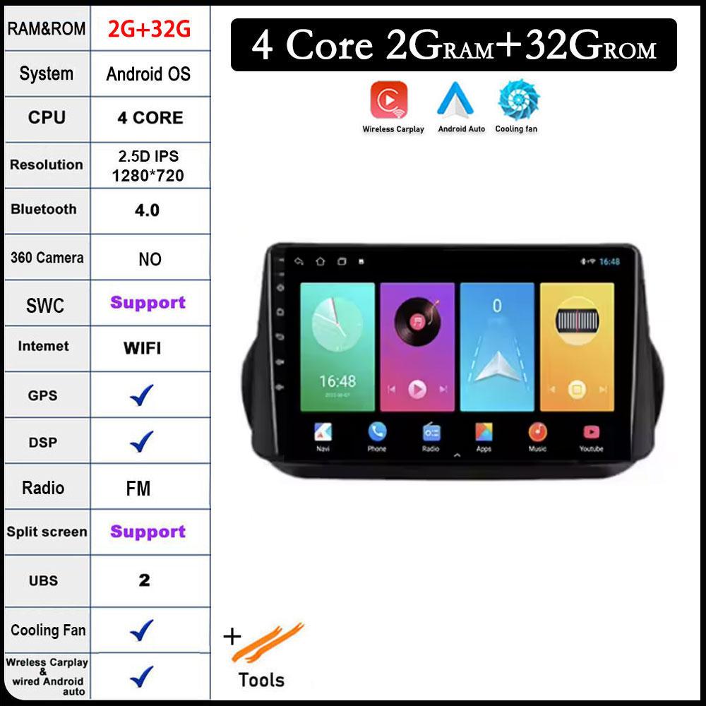 

9-дюймовый Android 14 для Citroen Nemo для Peugeot Bipper 2008-2017 автомобильный стерео мультимедийный плеер Carplay GPS видео NAVI