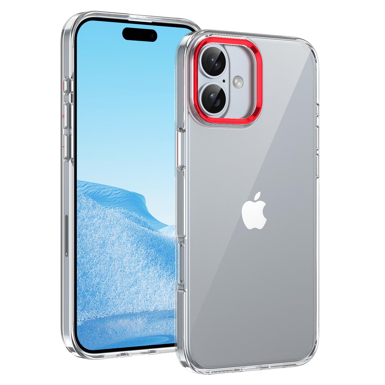 

For iPhone 16 Clear Phone Case Hard PC Anti-Scratch Mobile Phone Back Cover D