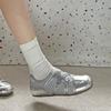 Damen Ballerinas 2026 Sommer Herbst Leder Elegant Mode Atmungsaktiv Runde Spitze Mary Jane Schuhe Outdoor Freizeitschuhe