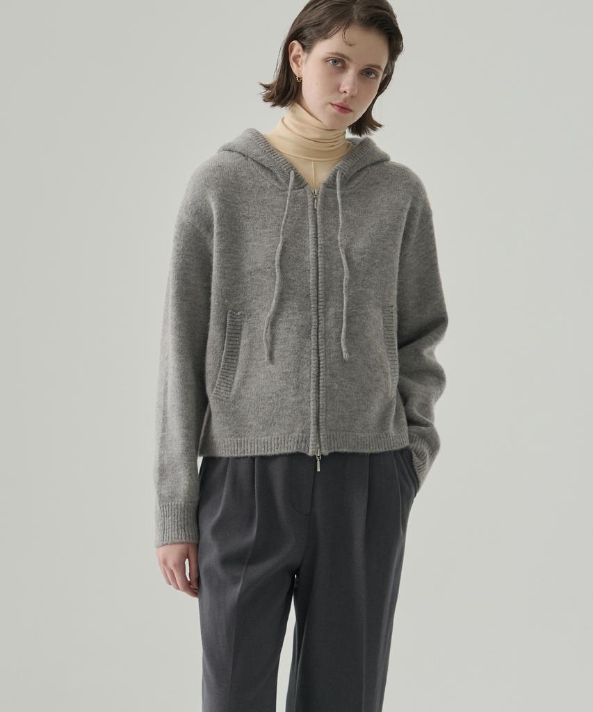 Deuloupisumeon Lottie Two-Way Knit Zip-Up Hoodie [M.Grey]