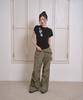 THE GREEN LAB Flower Essential Crop Short Sleeve Tee [Black]
