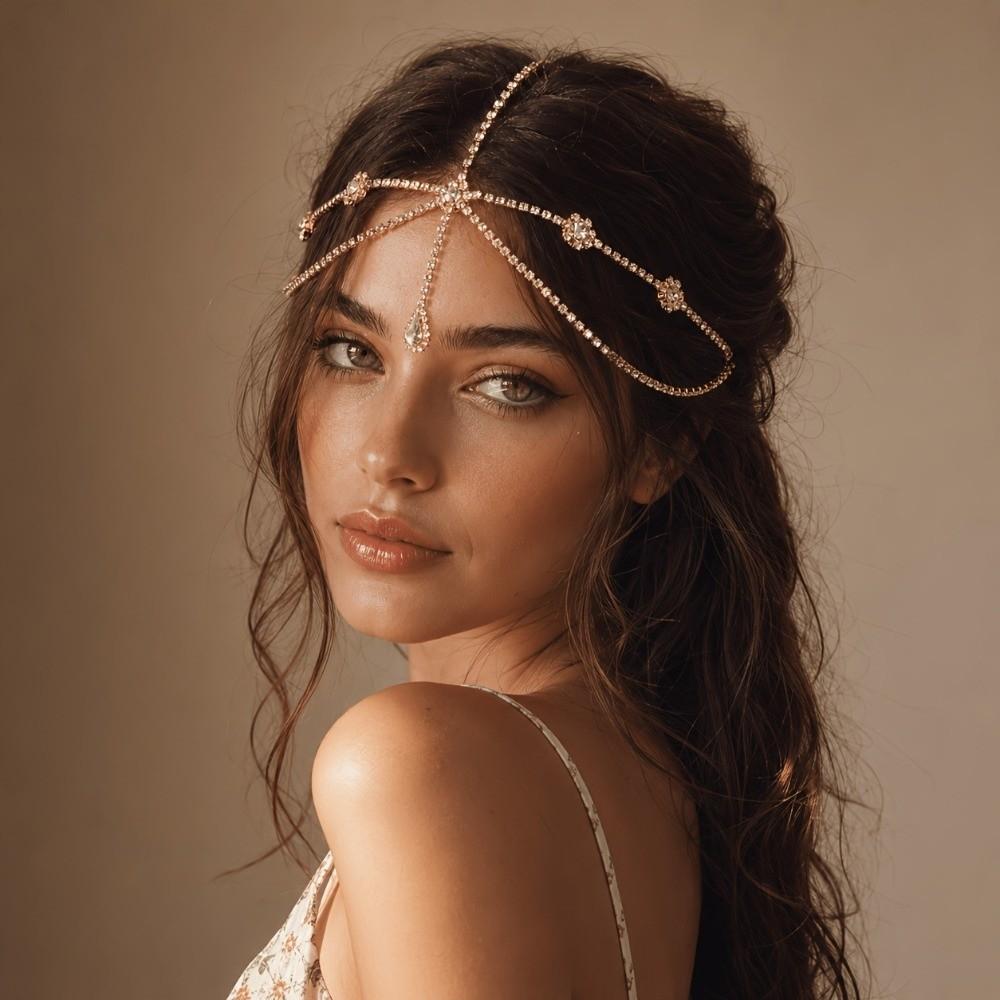 Double Layer Head Jewelry Teardrop Forehead Chain Fashion Hair Chain  Travel