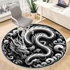1PC Dragon Yin Yang Office Round Rug, Non slip, Soft and Durable Office Rug for Interior Decoration, Perfect for Office