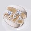 1 Pair Elegant Zirconia Decorative Earphone Parts Diy Decoration Bow  For Clip-On Earbuds Open Ear Accessories