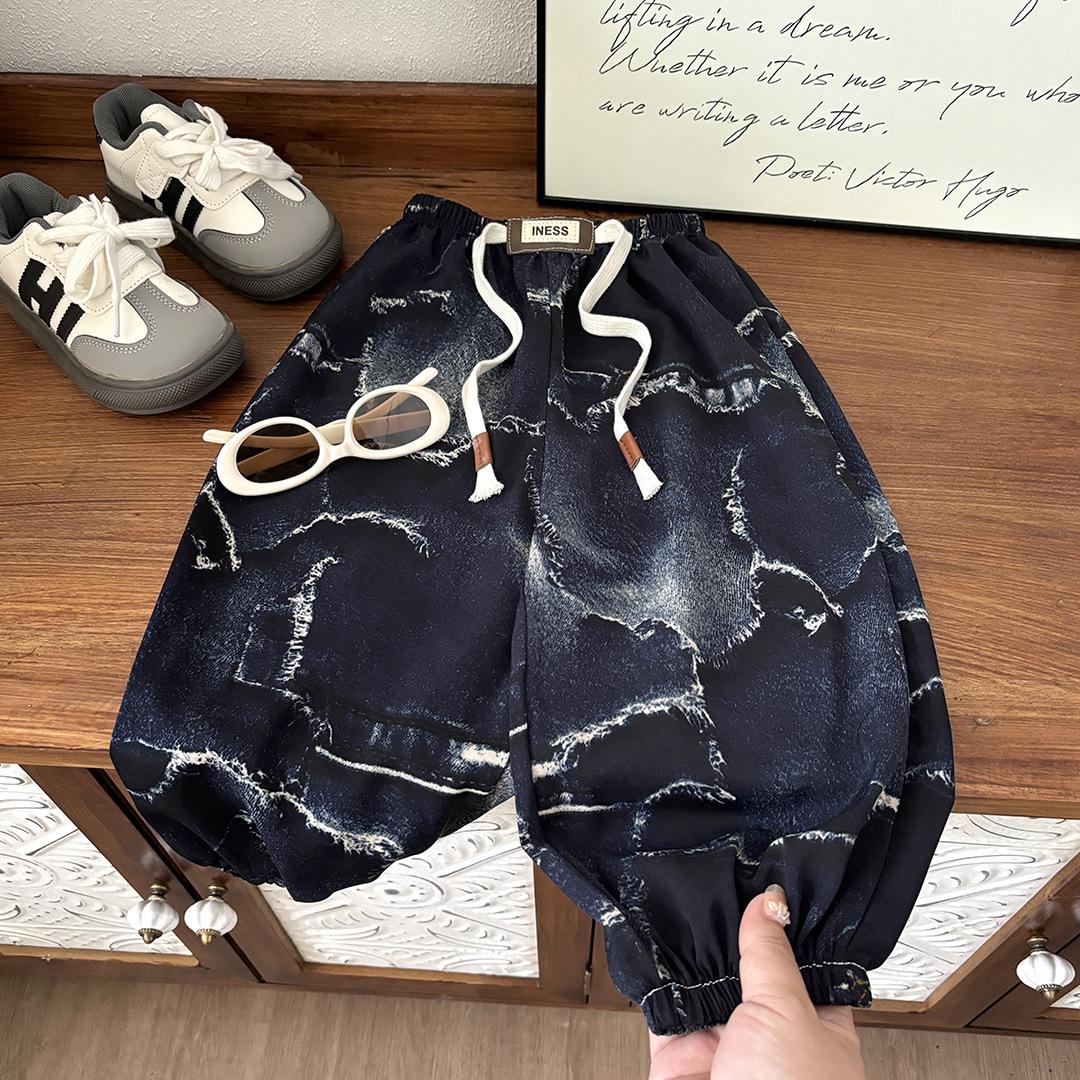 

Children s Korean Style Loose Fit Pants - Solid Color, Casual, Mosquito-Proof, Unisex Summer New Arrival. 80 cm