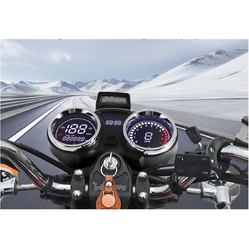Motorbike Speedometer Universal Motorcycle Speedometer RPM Fuel Gauge with USB Charging Meter for SU&ZUKI GN125-F HJ125-8E HJ150-3A EN125 GSX125