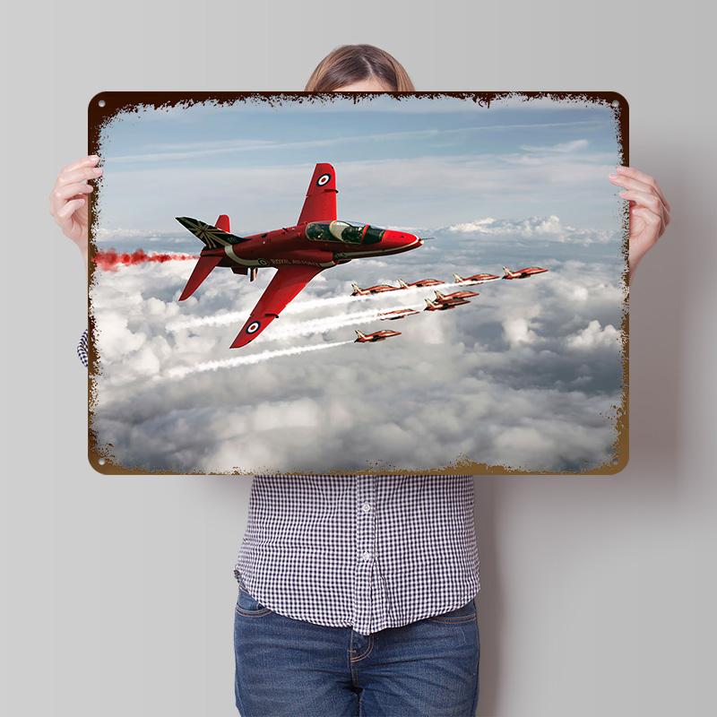 Red Arrows Metal Poster Customized Wall Art Retro Vintage Tinplate Signs for Custom Plate Gaming Decoration Room Wand Deko