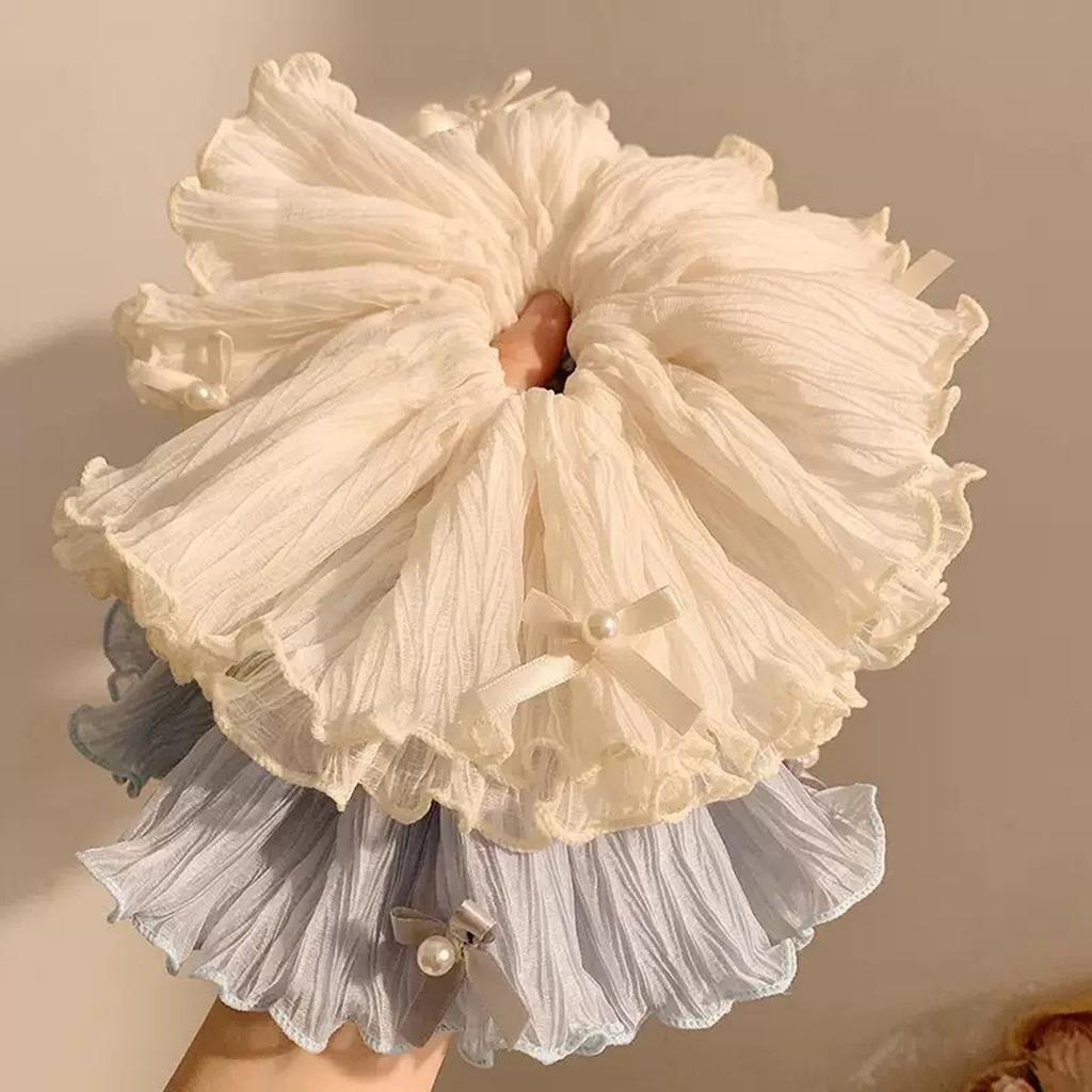 Stylish Lace Hair Scrunchies No Damage Scrunchy Hair Bands Ponytail Holders for Thick Curly and Thin Fine Hair