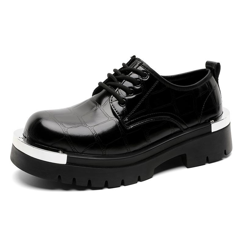 Fashion Casual Lace Up Men's Leather Shoes Retro Designer Style Leisure Party Business Office High Quality Thick Soled Hot Selling Shoes