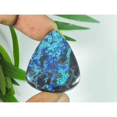 48Cts. Natural Azurite Pear Healing Crystal Cabochon Loose Gemstone 29X35MM SK-3865