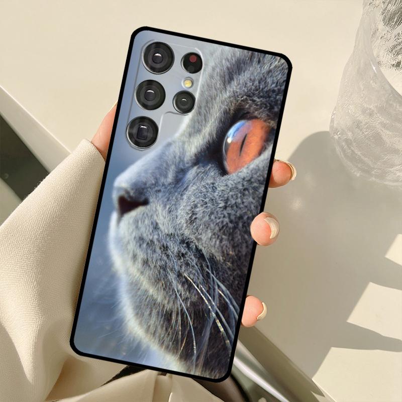 British Shorthair Cat Case For Samsung Galaxy S24 Ultra S21 S22 S23 S25 Ultra S9 S10 Plus S20 FE S25 FE Back Cover