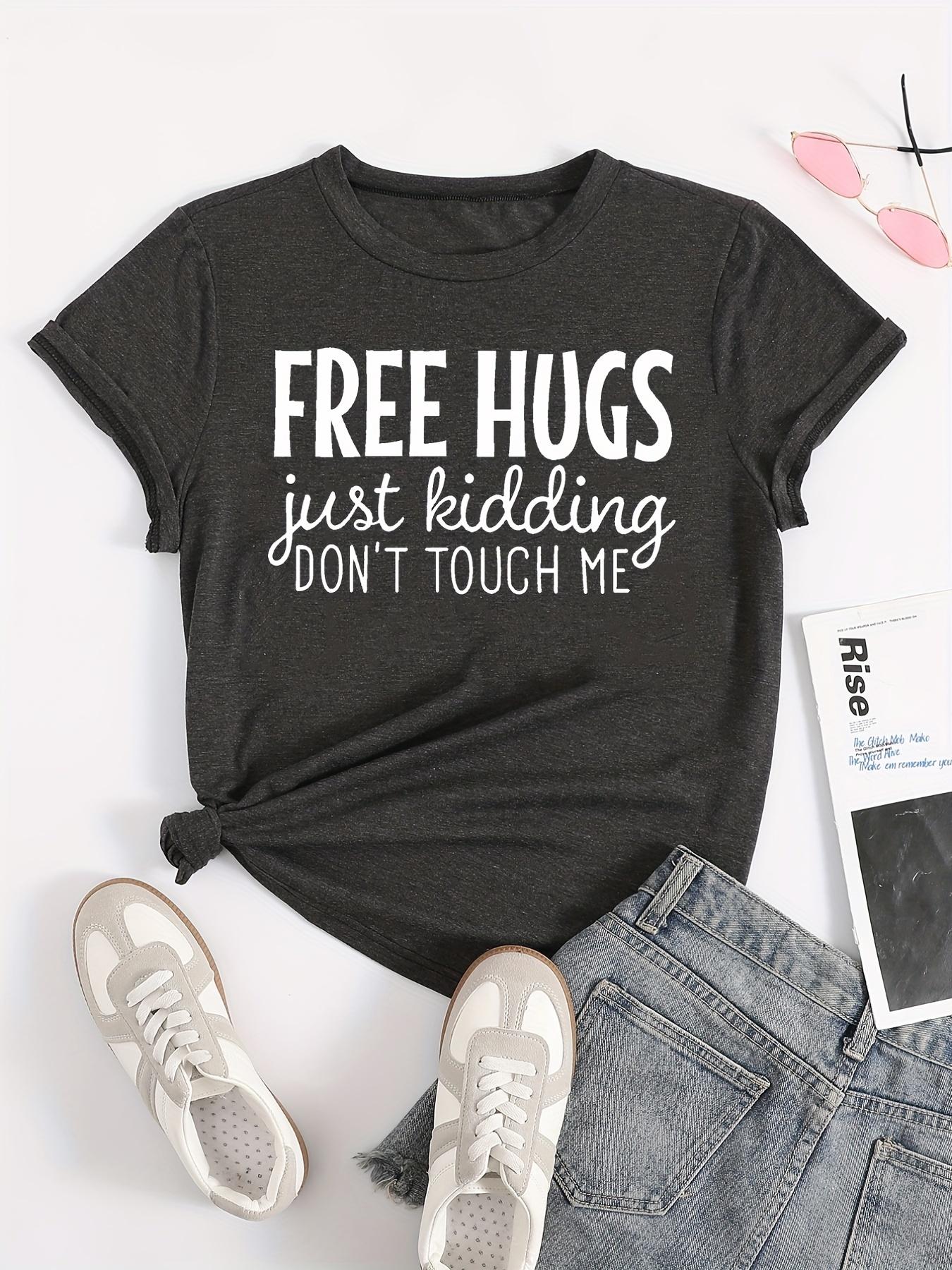 

Funny Letter Print T-shirt, Casual Crew Neck Short Sleeve Summer T-shirt, Women s Clothing S