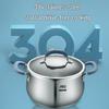 ASD DeLisha Pot à Soupe Antiadhésif Haut de Gamme 24 cm Acier Inoxydable 304