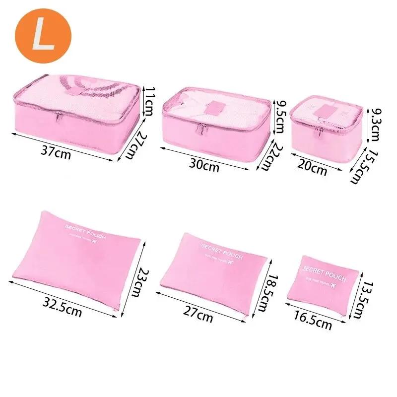 

6PCS Large Size Travel Organizer Portable Suitcase Organizer Clothes Shoes Makeup Bag Luggage Organizer Travel Storage Bag