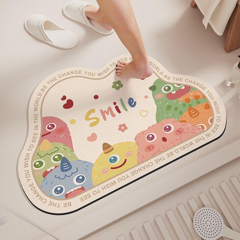 

Diatom mud bathroom door and bathroom floor mat with anti slip and anti fall properties, super absorbent quick drying foot pad 40X60cm 15.7X23.6in