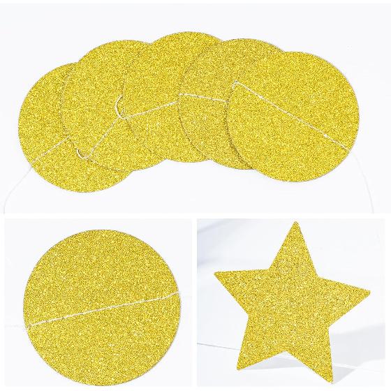Gold Glittery Happy New Year Banner and Gold Circle Dot Garland Paper Happy New Year Sign 2026 New Years Eve Party Supplies for New year Party