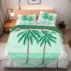 Seaside Coconut Trees Single Duvet Cover Set, Microfiber Bedding Set with Zipper Closure and 1/2 Pillowcases, for Boys and Girls