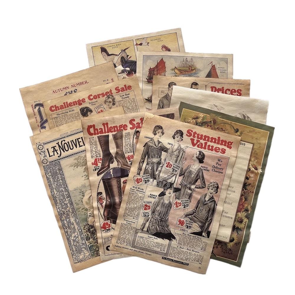 

Vintage Handmade Coffee Dyeing Paper Album Junk Journal Detective Poster Retro Decoration Scrapbooking Craft Material