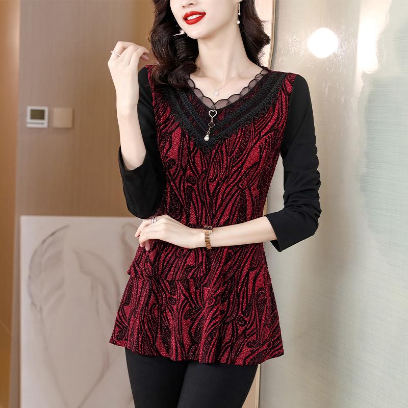 Fleece-Lined Slimming Plus Size Mid-Length Top - Autumn/Winter 2024 Korean Style
