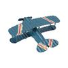 Vintage Vliegtuigmodel IJzeren Kunst Vliegtuig Ornament voor Auto Middenconsole Taart Decoratie Fotografie Prop Blauw