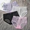 3 piezas Bragas Sexy de Encaje Transparentes para Mujer Ropa Interior Moda Braguitas Lencería Transpirable Calzoncillos Huecos Ropa Interior Femenina