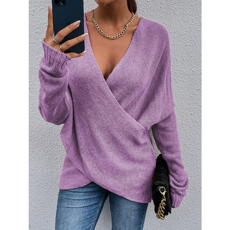 

JKASHDK женские модные повседневные весенне-осенние однотонные блузки и рубашки с v-образным вырезом и длинными рукавами с принтом XXXL фиолетовый