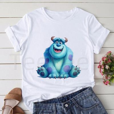 Unisex Koszulka Urocze Potwory University Koszulka z Nadrukiem Koszulka T-shirt Kreskówka Letnia Codzienna Oversize Koszulka Damska Streetwear Top