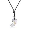 [KOAI] Gold-carved Four Divine Beasts Crystal Azure Dragon Lucky Magatama Amulet PendantNecklace - Adjustable Length - Men's & Women's