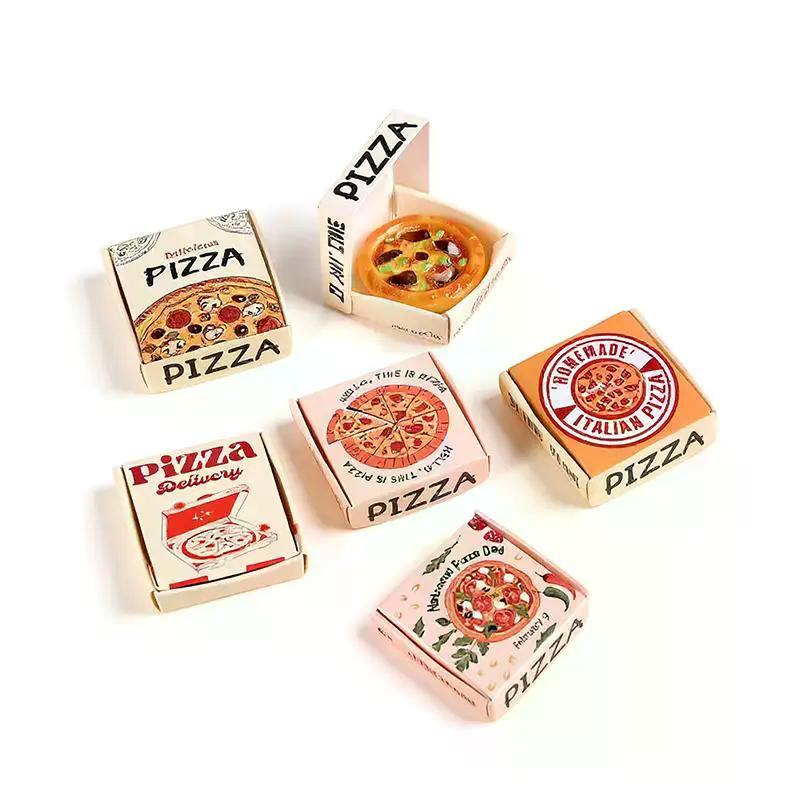 5/10 Pcs 1:12 Dollhouse Miniatures Pizza Box Model Doll House Accessories Decor Simulation Mini Food Toys Pretend Play Toys Diy