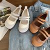French retro white ballet flat Mary Jane single shoes women's 2026 new spring and autumn soft-soled beanie shoes