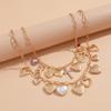 European-American Love Pendant Alloy Necklace with Diamond Cross Clavicle Chain, Stacking Style
