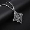 Witch Knot Pendant Necklace Celtics Irish Amulet Stainless Steel Square Chain Choker Pagan Witchcraft Luck Jewelry