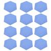 12 Stück Schallabsorptionsplatte Hexagonal Kleber Akustikpaneele Keile Wand Schallschutzkabine Blau
