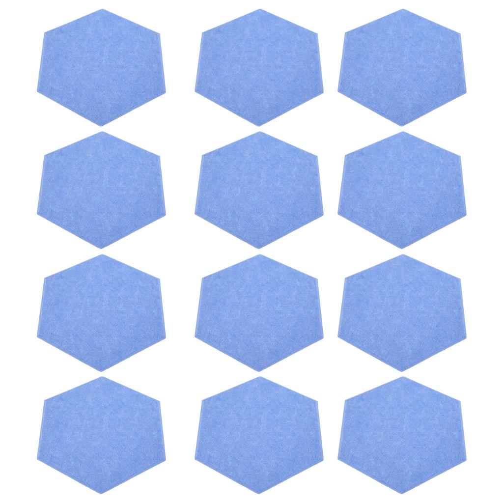 12 Stück Schallabsorptionsplatte Hexagonal Kleber Akustikpaneele Keile Wand Schallschutzkabine Blau