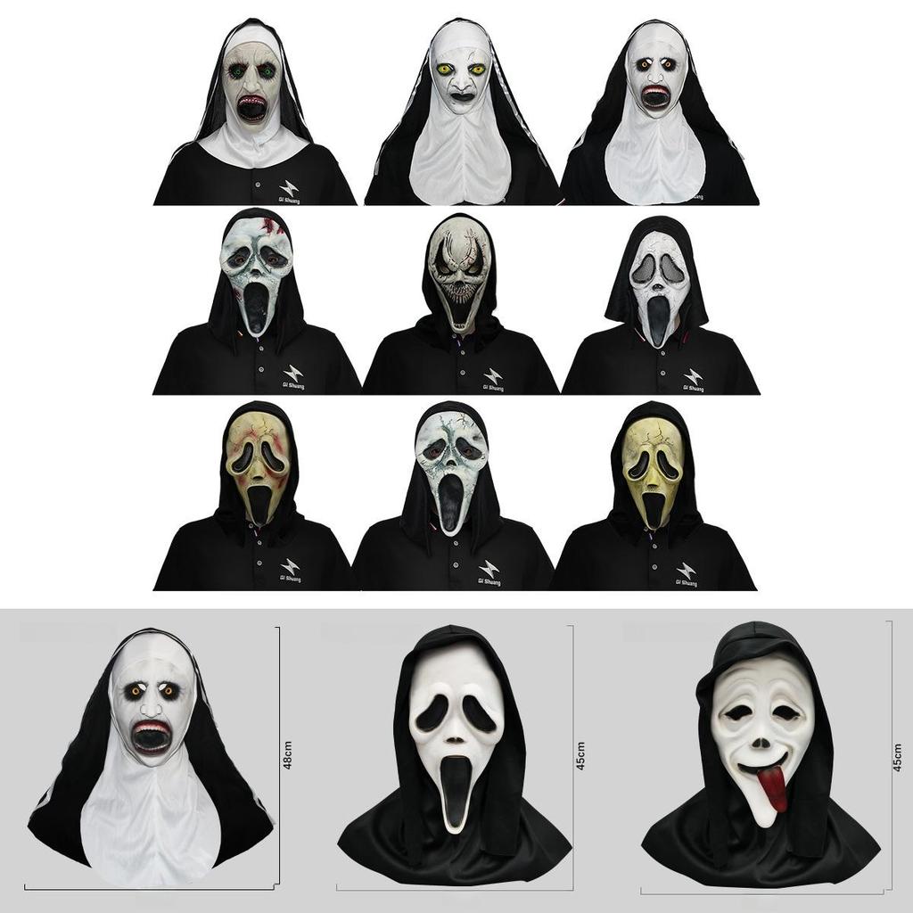 Creepy Scream Face Mask Collection Halloween Costume Latex Scary Props For Parties