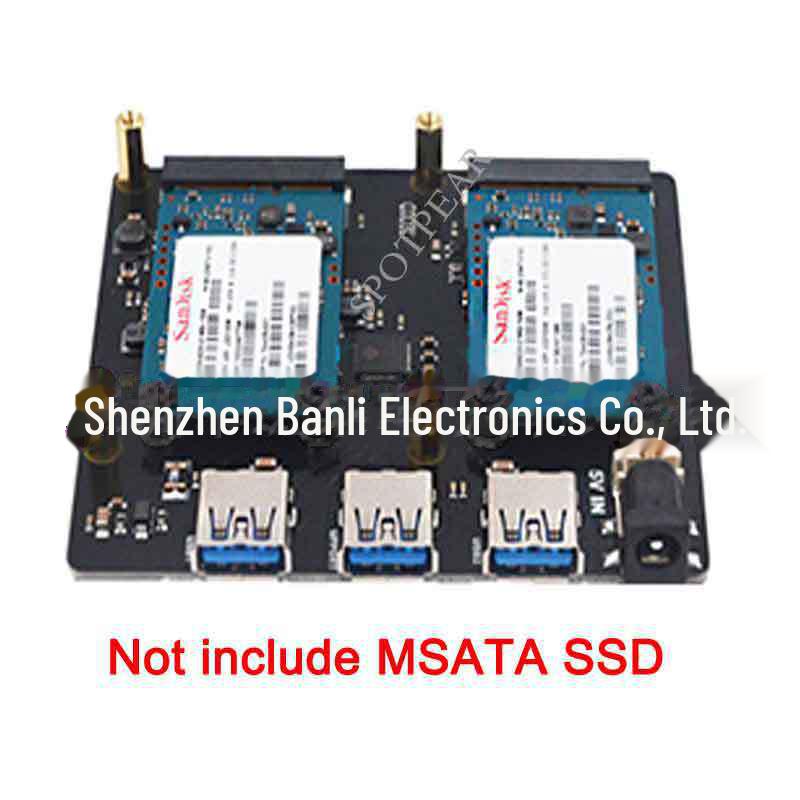 Raspberry Pi X852 Dual mSATA SSD Expansion Board for 3B+/3B/ROCK64
