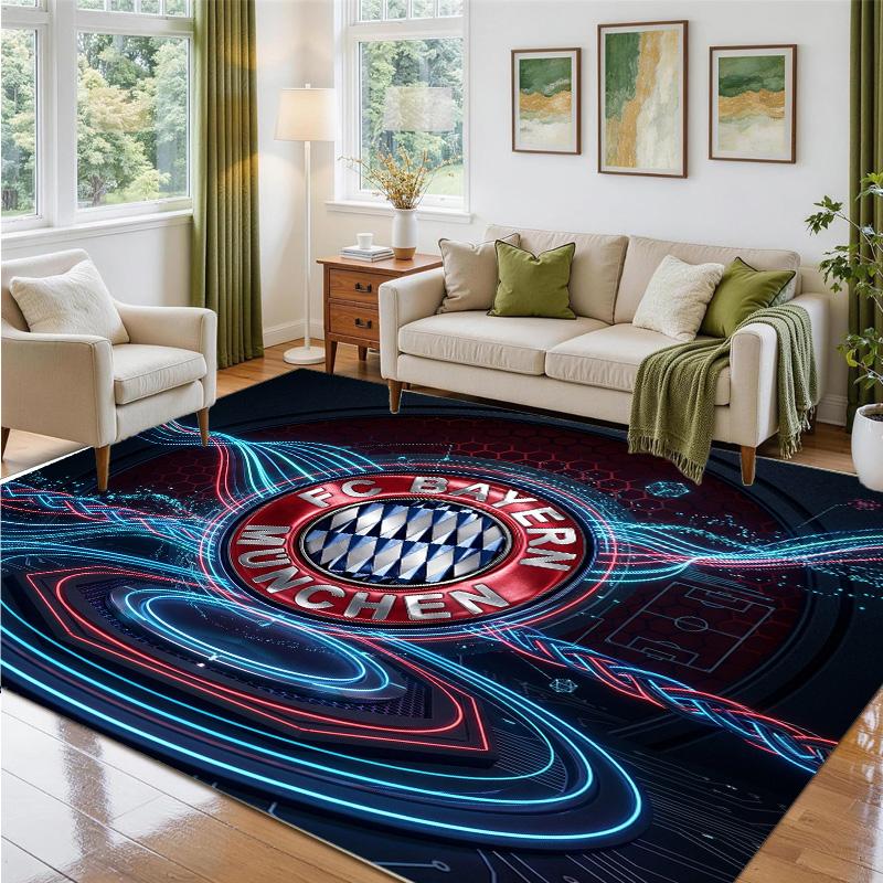 Bayern Munich Design Crystal Velvet Rug Soft Decorative Mat for Bedroom Entrance
