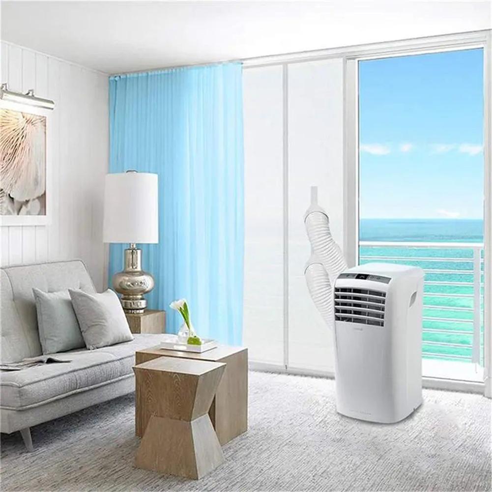 Air Conditioning Seal Cloth Sliding Door Handed Door White 210t 210x90cm 275g Oxford Cloth Portable Sliding Efficient Cooling