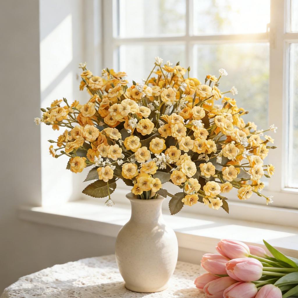 Artificial Flower Silk Rose Home Room Dining Table Wedding Bridal Bouquet Decora Festival Outdoor Vase Garden Yard DIY Gift Prop