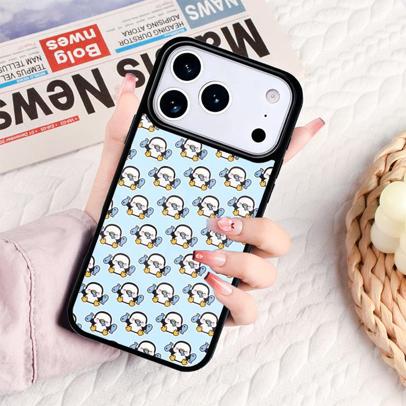 Cute Penguin Pattern Phone Case For IPhone 17 16e 15 14 13 12 11 Pro Max Air Mini Soft Protective Cover
