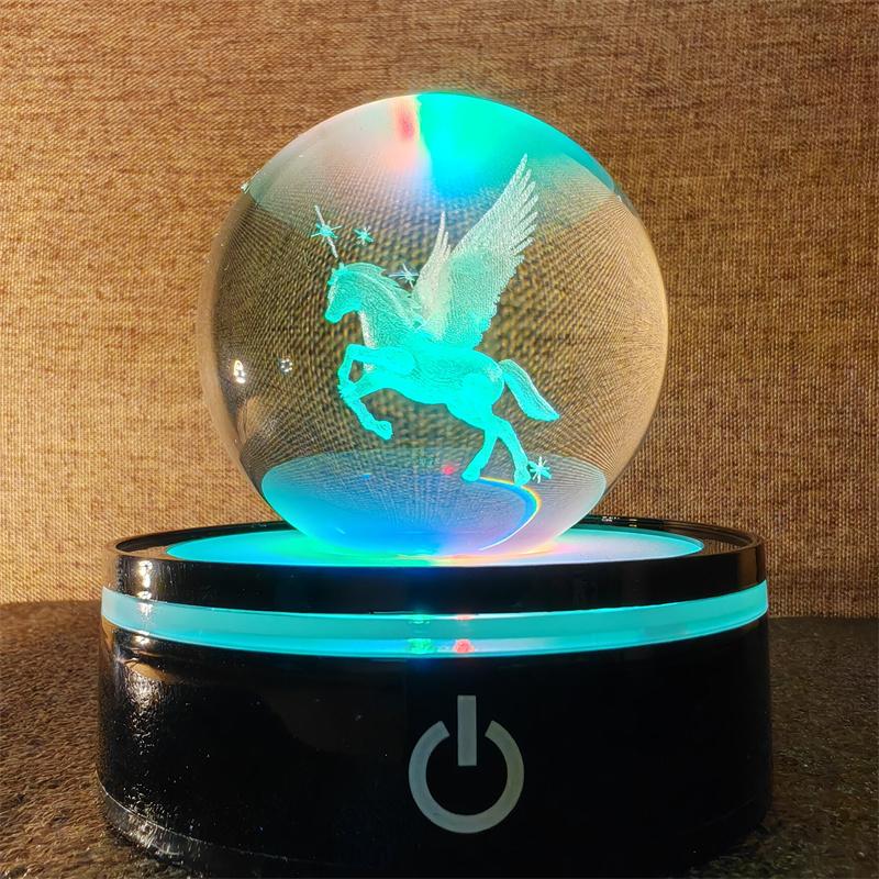 Solar System 3d kristallkula Kristallklot Laser snidad kristallkula med kulstativ Dekorativa planetsfärer Galaxy Födelsedagspresentprydnader