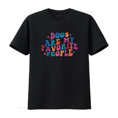 Dogs Are My Favorite People Women S T Shirt  with Fashion Print Comfortable and Stylish Summer Top for Dog Lover  Vintage