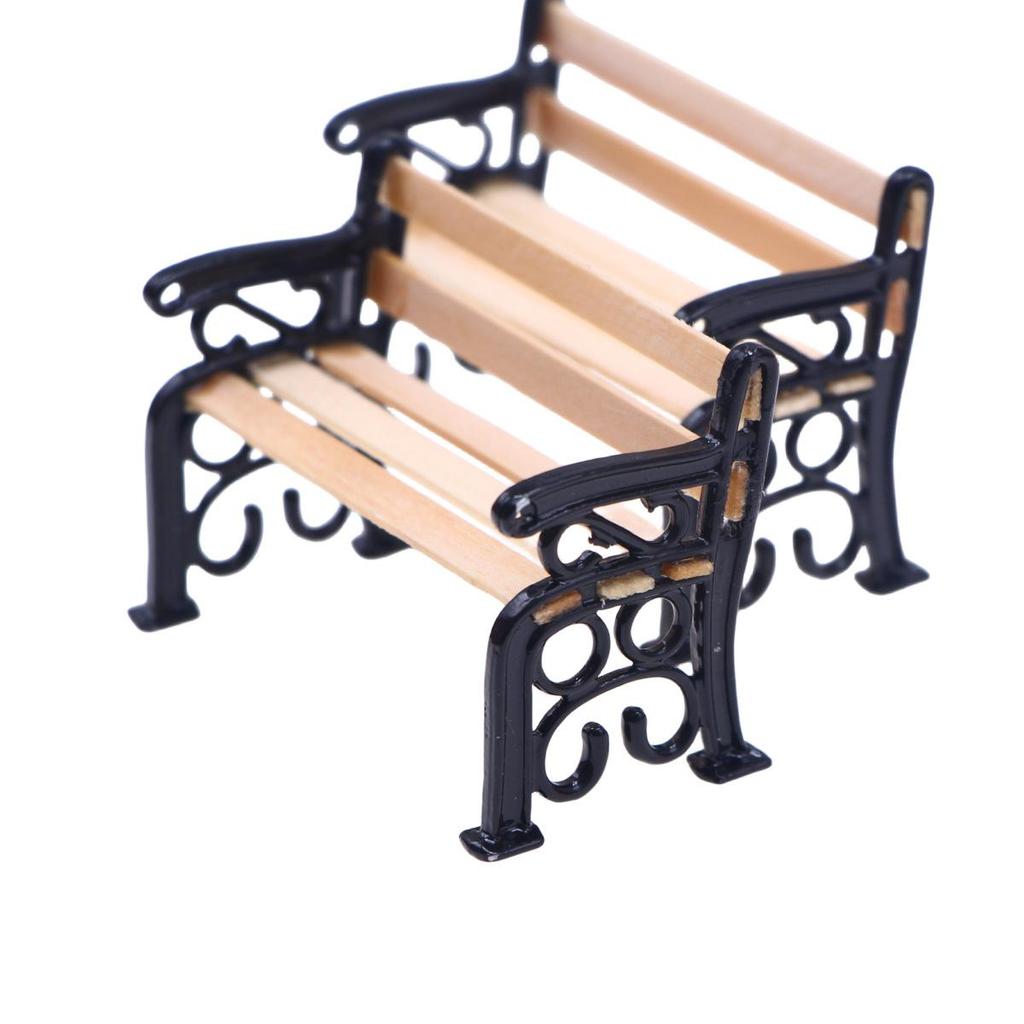 Miniature Park Bench Dollhouse Garden Prop