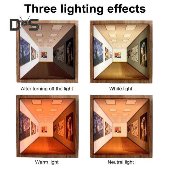 Naked Eye 3D Vision Night Light LED Illusion Atmosphere Light Classic Art Work Design Wall-Mounted Lamp for Bedroom Living Room
