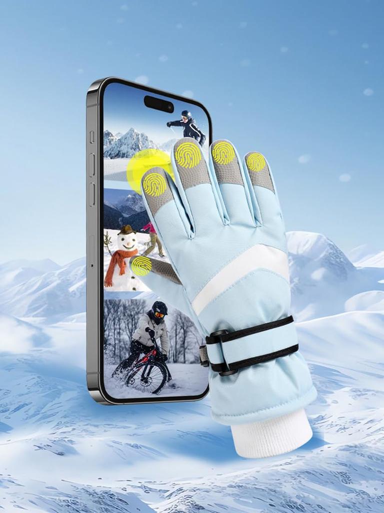AISHITE Luvas de Inverno para Esqui, Ciclismo, Motocicleta, Dedos Inteiros, Smartphone, Longas de Lã para Exterior, Unissex, Luvas, Luvas, Luvas, Luvas, Compatíveis,