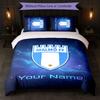 Malmö FF Custom Name Text Bedding Set 1 Duvet Cover+2 Pillowcases Soccer Logo Personalized Gift For Special Occasion Bedroom Decor