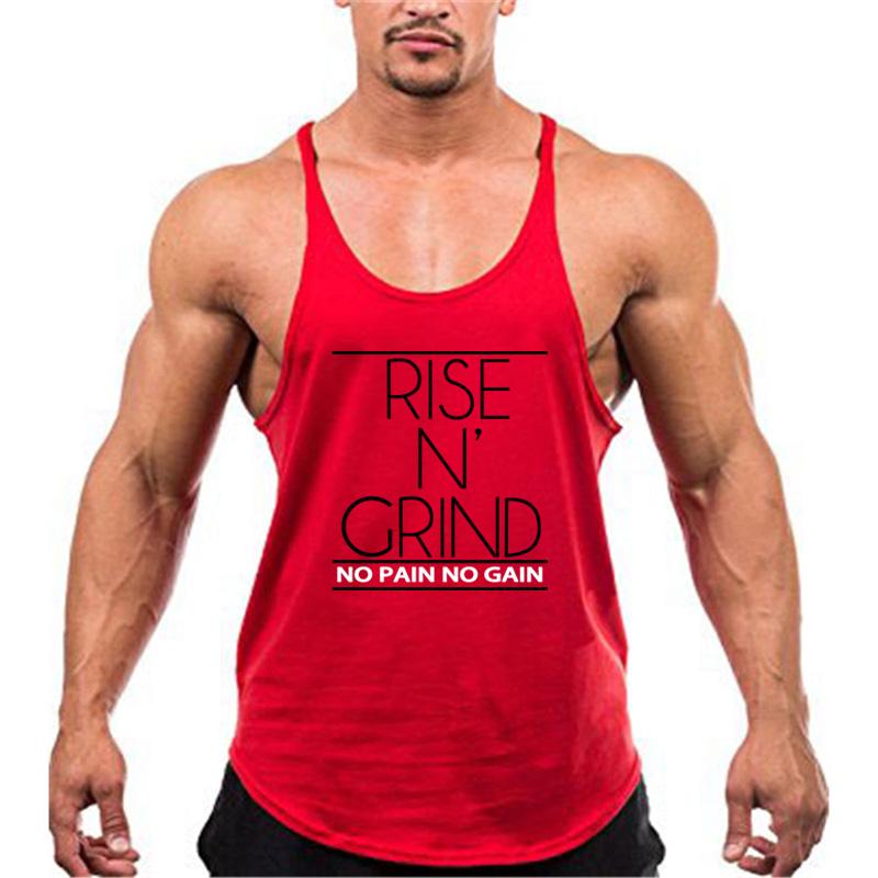 Muscleguys Muscleguys Brand Cotton Ermeløs skjorte med hettegenser Sportsklær gym Klær Fitness Menn Bodybuilding stringer tank topper singlets
