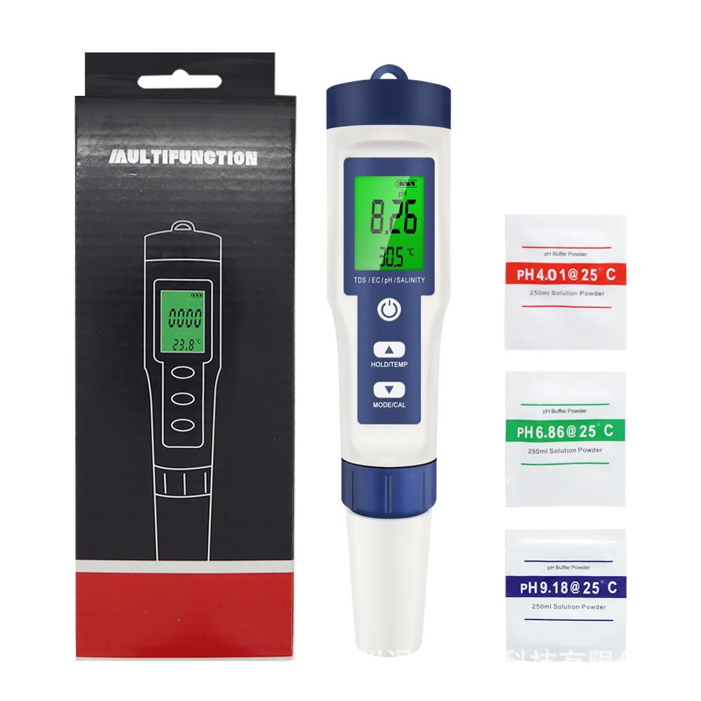 10 in 1 Water Quality Monitor PH/EC/TDS/ORP/H2/Fertile/Salinity/S.G/Resistivity/Temp Multifunction Tester for Aquariums Pools