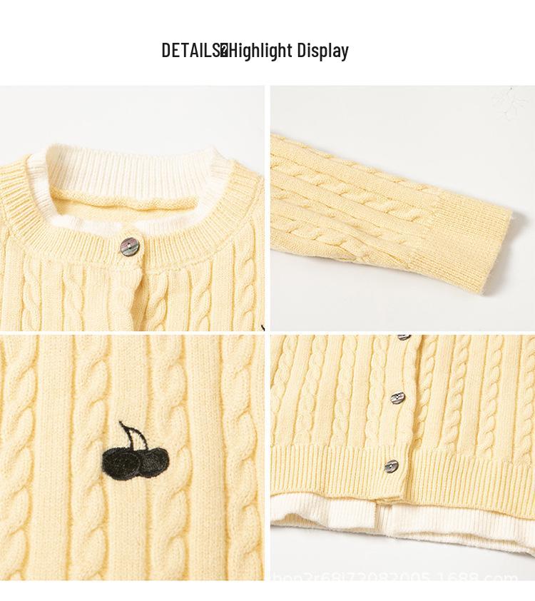 Girls' Fashionable Spring-Autumn Cardigan 2025 - Casual Knitwear for Kids